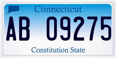 CT license plate AB09275