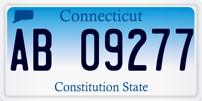 CT license plate AB09277