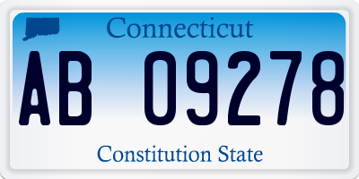 CT license plate AB09278