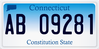 CT license plate AB09281