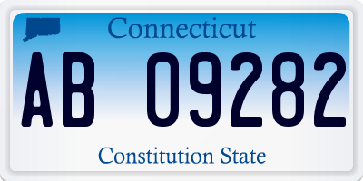 CT license plate AB09282