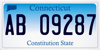 CT license plate AB09287