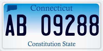 CT license plate AB09288