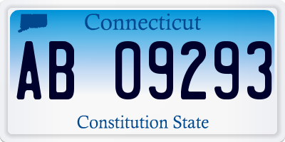 CT license plate AB09293