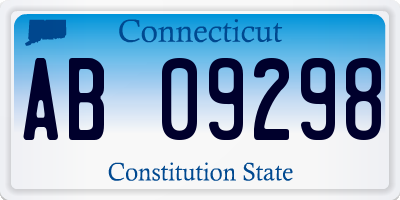 CT license plate AB09298