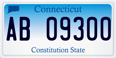 CT license plate AB09300