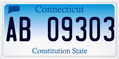 CT license plate AB09303