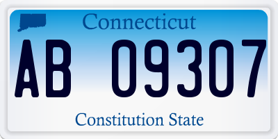 CT license plate AB09307