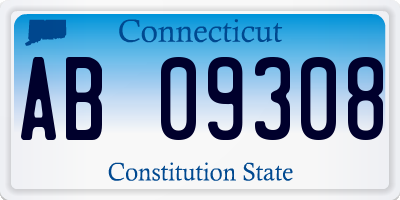 CT license plate AB09308