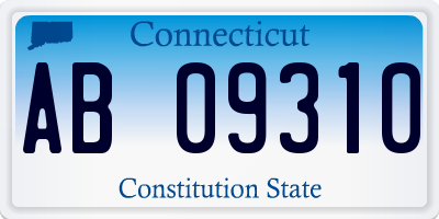 CT license plate AB09310