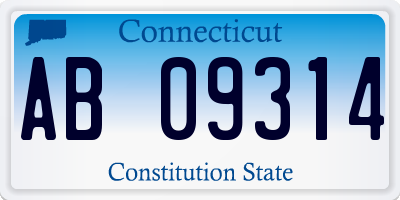 CT license plate AB09314