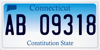 CT license plate AB09318