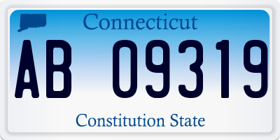 CT license plate AB09319