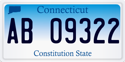 CT license plate AB09322