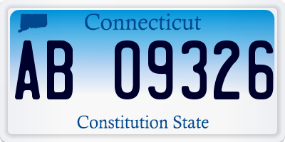 CT license plate AB09326