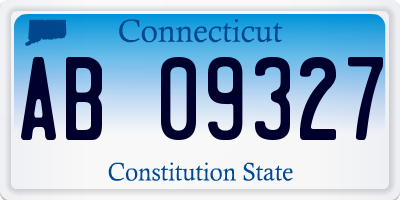 CT license plate AB09327