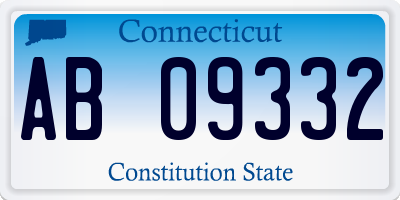 CT license plate AB09332