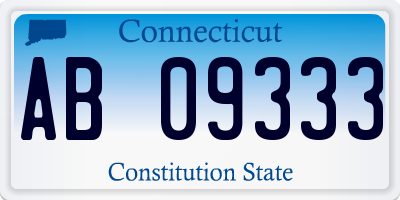 CT license plate AB09333