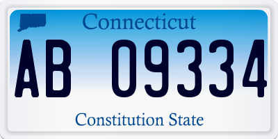 CT license plate AB09334