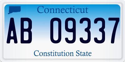 CT license plate AB09337