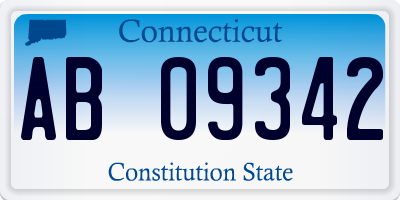 CT license plate AB09342