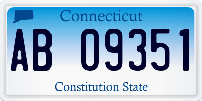 CT license plate AB09351