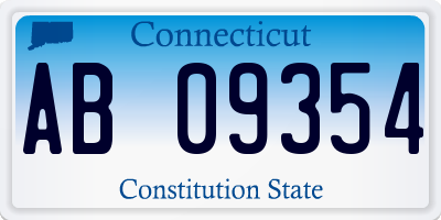 CT license plate AB09354