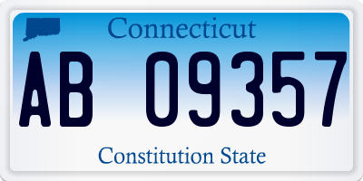 CT license plate AB09357