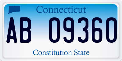 CT license plate AB09360