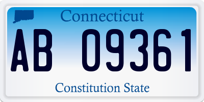 CT license plate AB09361