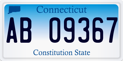 CT license plate AB09367