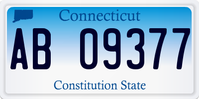 CT license plate AB09377