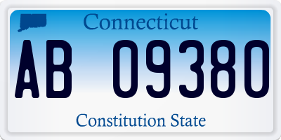 CT license plate AB09380