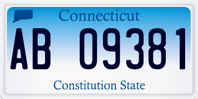 CT license plate AB09381