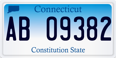 CT license plate AB09382