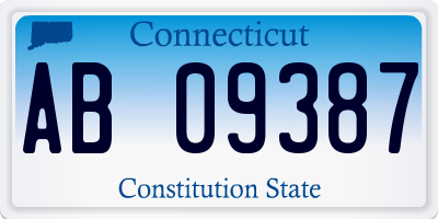 CT license plate AB09387