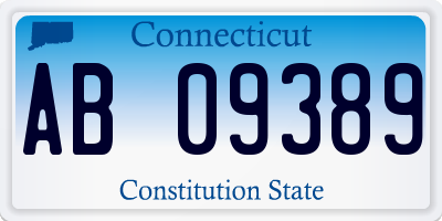 CT license plate AB09389