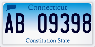 CT license plate AB09398