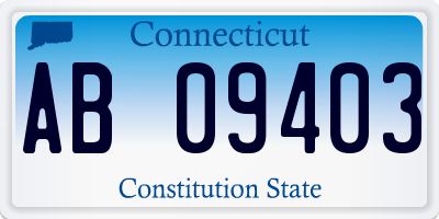 CT license plate AB09403