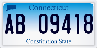 CT license plate AB09418