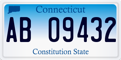 CT license plate AB09432