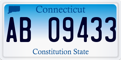 CT license plate AB09433