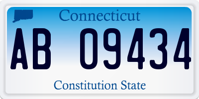 CT license plate AB09434