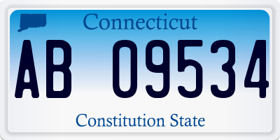 CT license plate AB09534