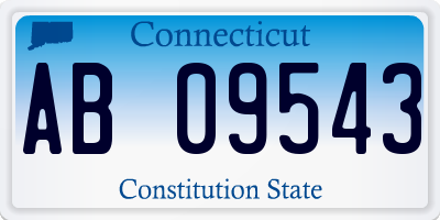 CT license plate AB09543