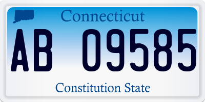 CT license plate AB09585