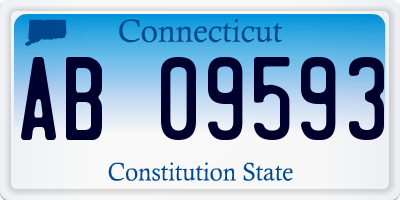 CT license plate AB09593