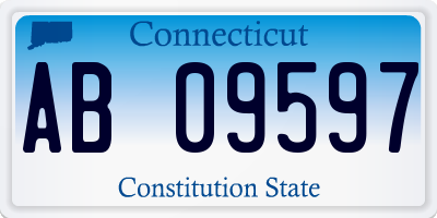 CT license plate AB09597