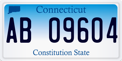 CT license plate AB09604