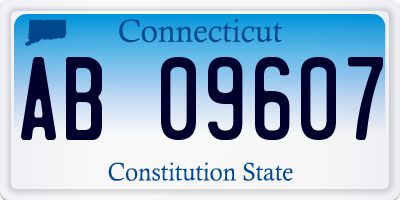 CT license plate AB09607